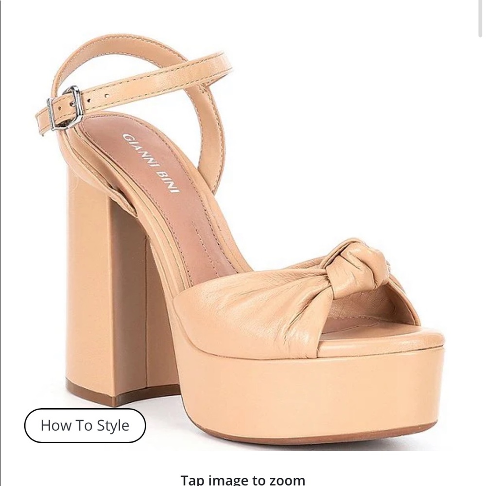 Gianni Bini- Hartliye Leather Knot Ankle Strap Platform Dress Sandals

Size 7